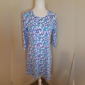 ANTHONY'S Resort Wear $108 Smooth Coral Print Casual Dress Size S EUC